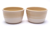Pair of Yellow and White Cereal Bowls