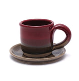 Raspberry and Stone Espresso Cup and Saucer