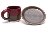 Raspberry and Stone Espresso Cup and Saucer
