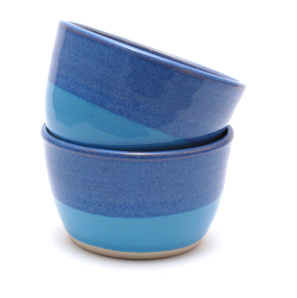 Pair of Blue and Aqua Cereal Bowls