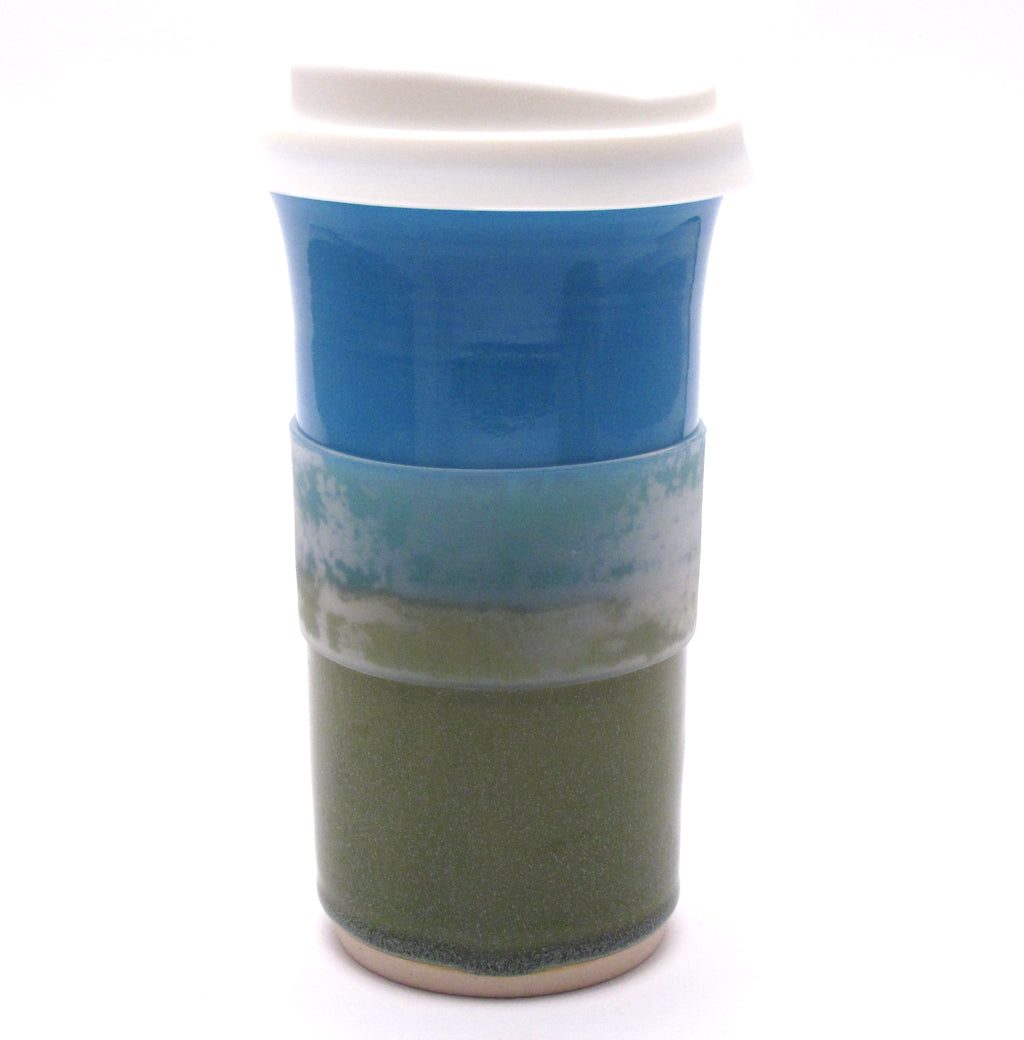 Aqua and Green Travel Mug