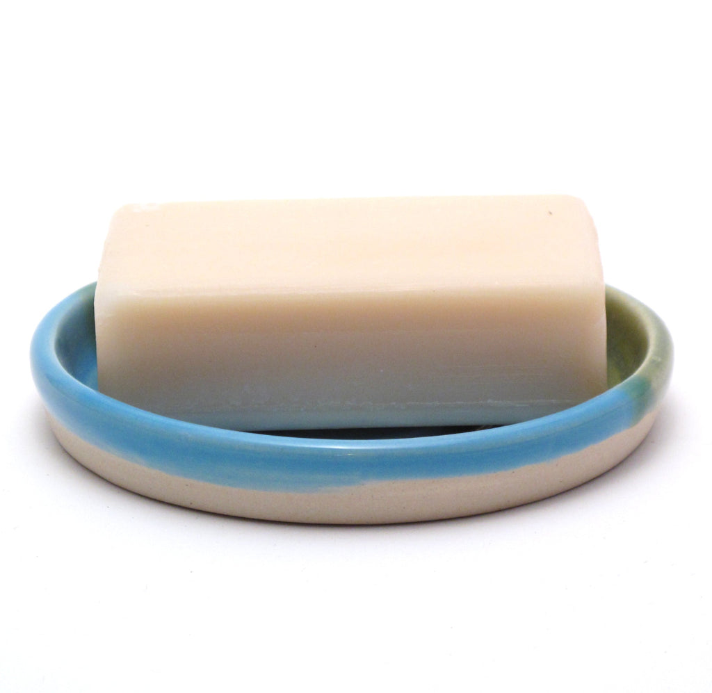 Blue and Green Candle Stand / Soap Dish