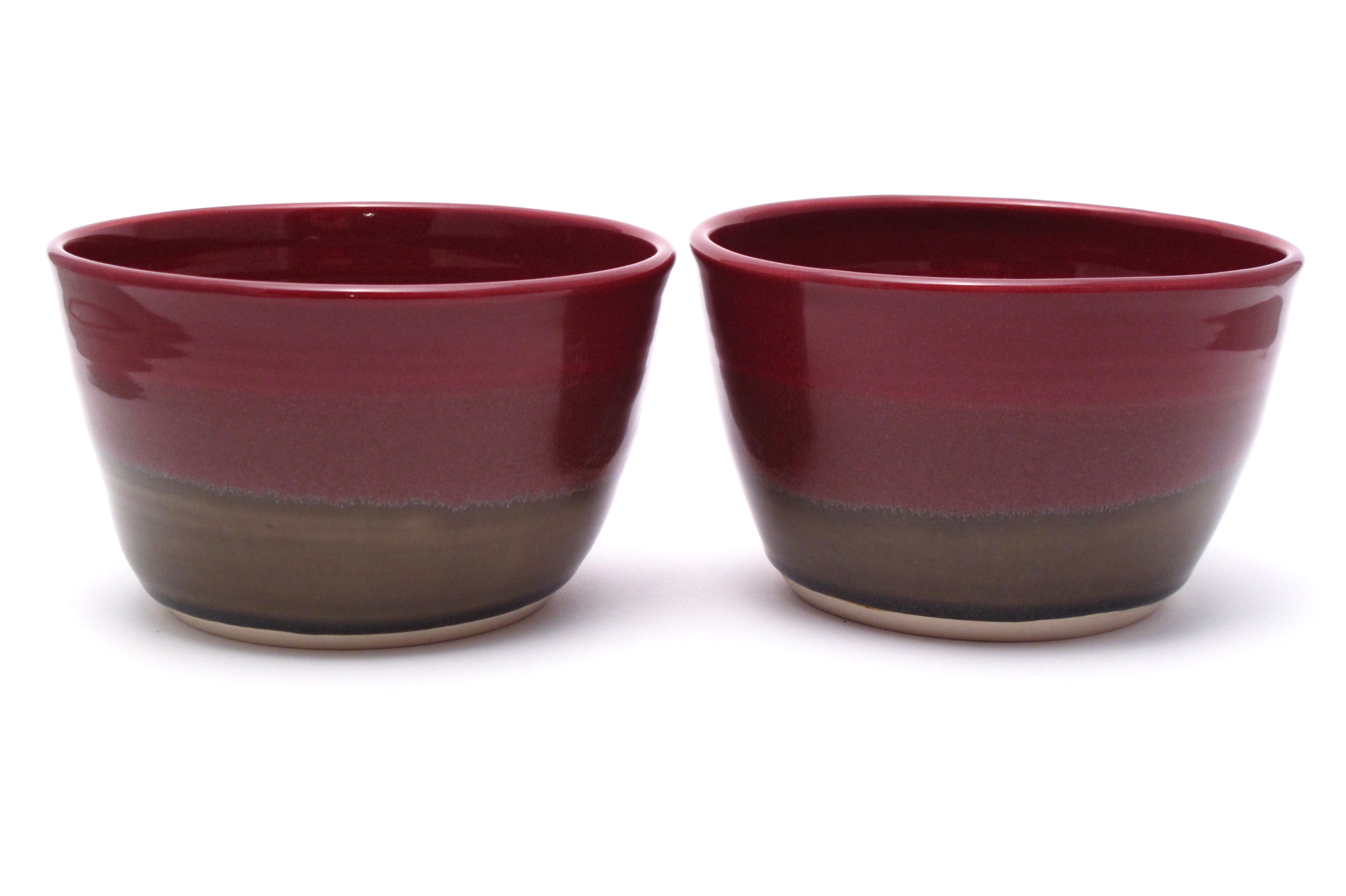 Pair of Raspberry and Stone Ramen Bowls