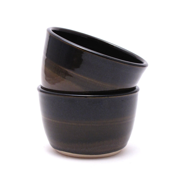 Pair of Black and Stone Cereal Bowls