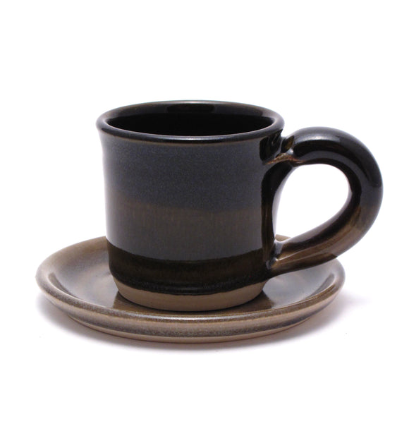 Black and Stone Espresso Cup and Saucer