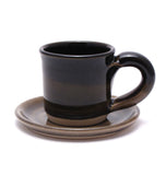 Black and Stone Espresso Cup and Saucer