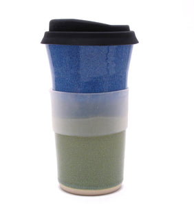 Blue and Green Travel Mug