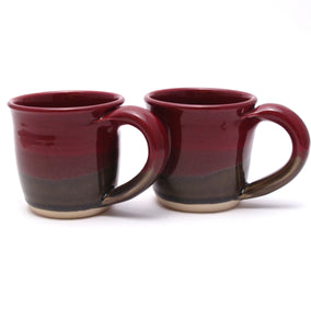 Pair of Raspberry and Stone Mugs