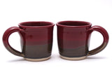 Pair of Raspberry and Stone Mugs