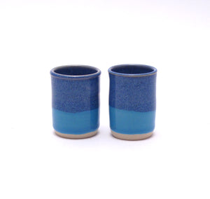 Pair of Blue and Aqua Shot Cups