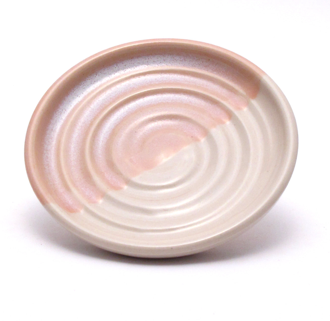 Pink and White Candle Stand / Soap Dish