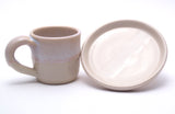 Pink and White Espresso Cup and Saucer