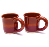 Pair of Orange and Raspberry Mugs