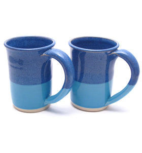Pair of Blue and Aqua Large Mugs