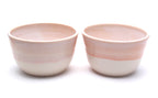 Pair of Pink and White Ramen Bowls