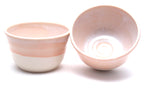 Pair of Pink and White Ramen Bowls