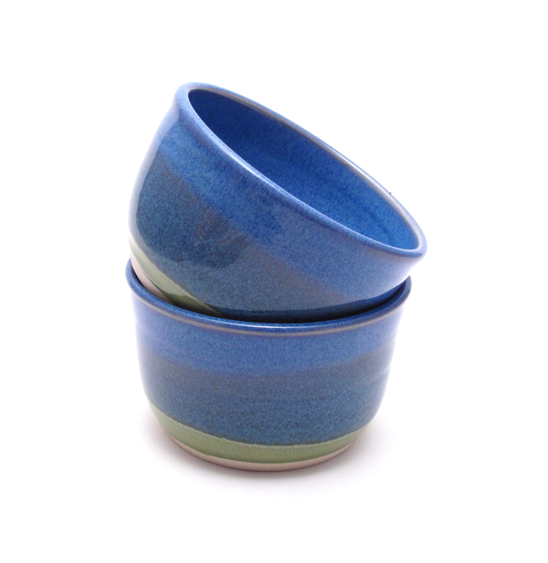 Pair of Blue and Green Cereal Bowls