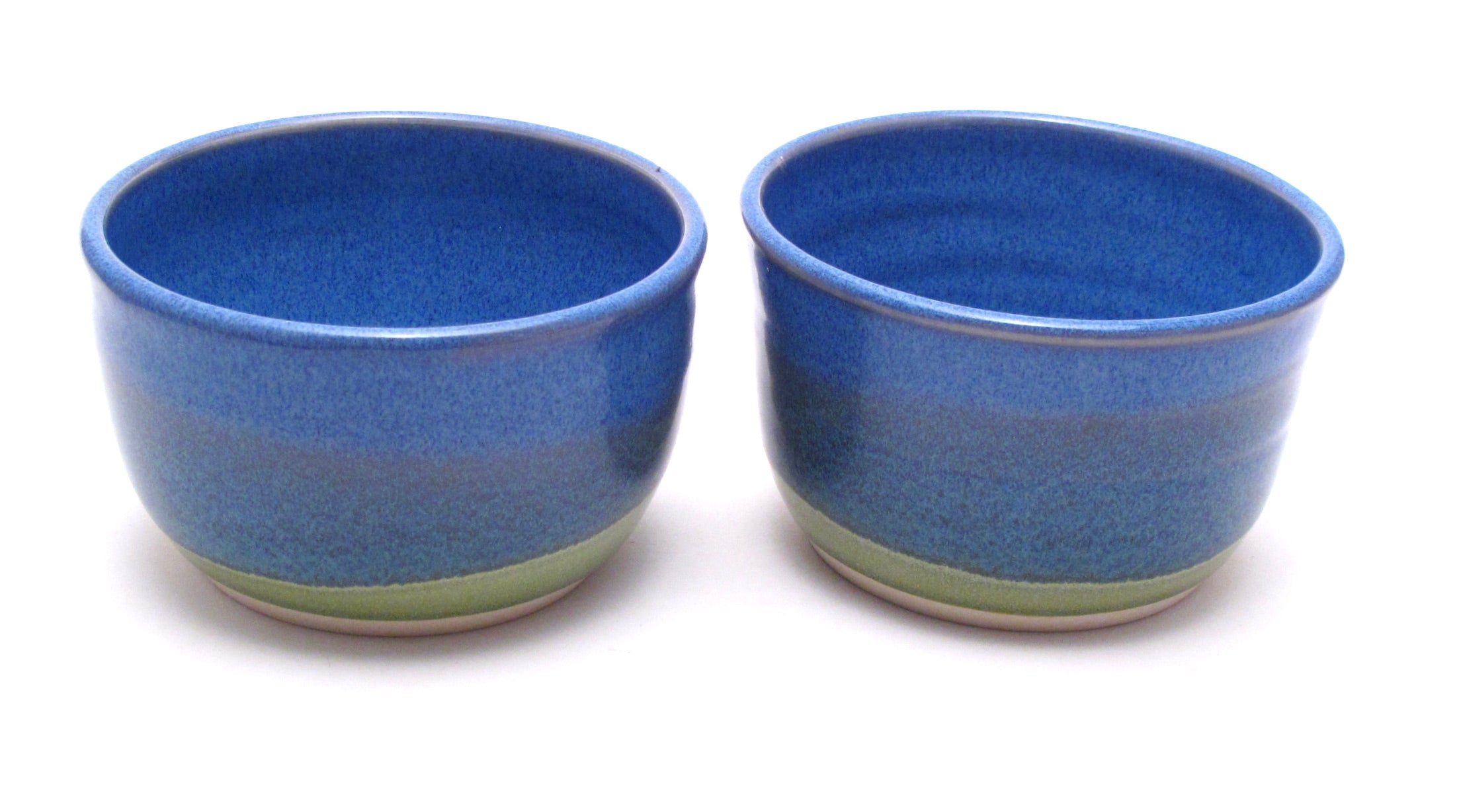 Pair of Blue and Green Cereal Bowls