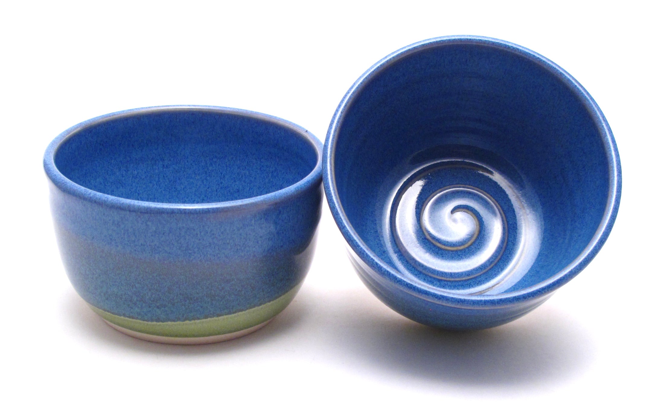 Pair of Blue and Green Cereal Bowls