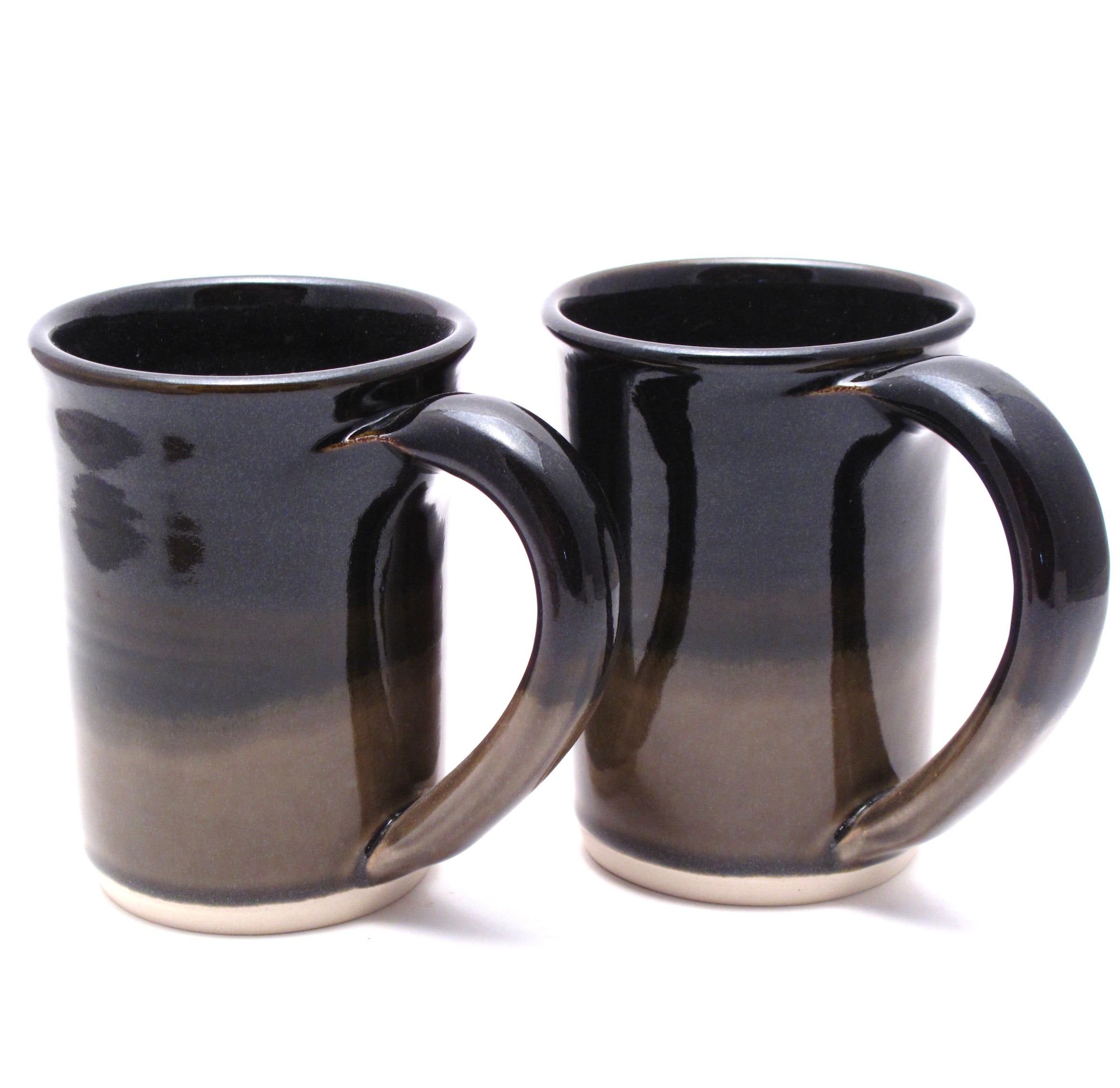 Pair of Black and Stone Large Mugs