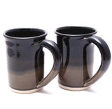 Pair of Black and Stone Large Mugs