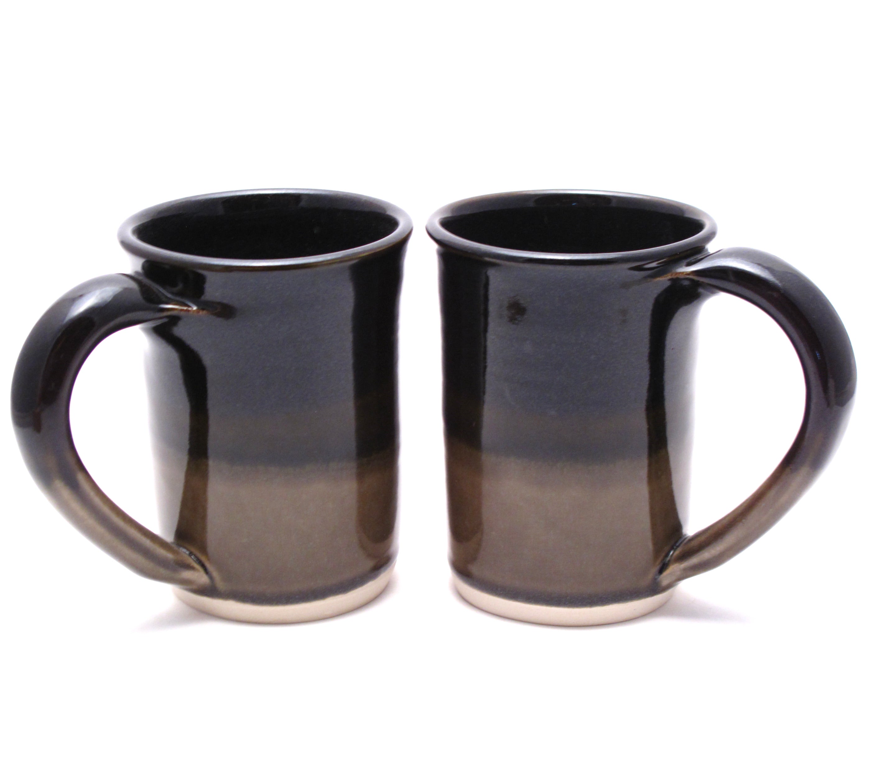 Pair of Black and Stone Large Mugs