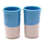Pair of Aqua and White Tumblers