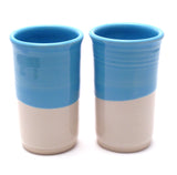 Pair of Aqua and White Tumblers