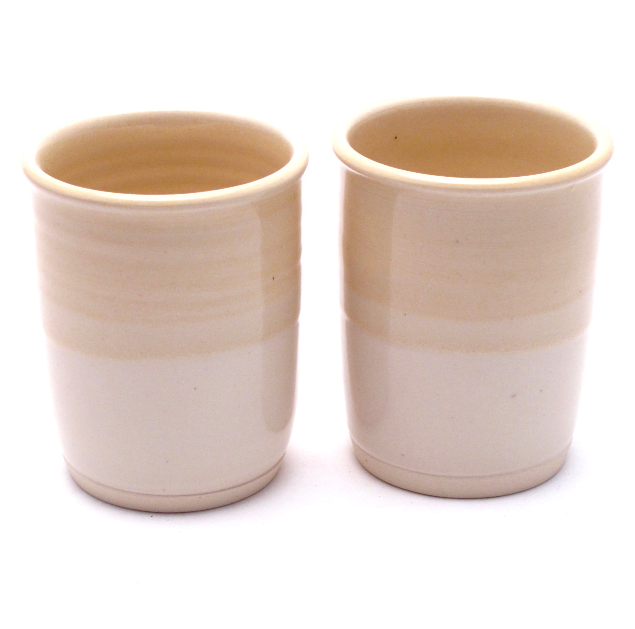 Pair of Yellow and White Cups