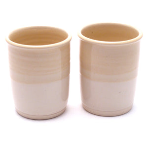 Pair of Yellow and White Cups