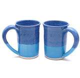 Pair of Blue and Aqua Large Mugs