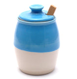 Aqua and White Sugar Bowl