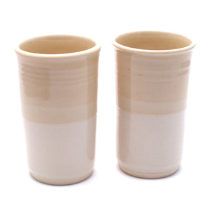 Pair of Yellow and White Tumblers