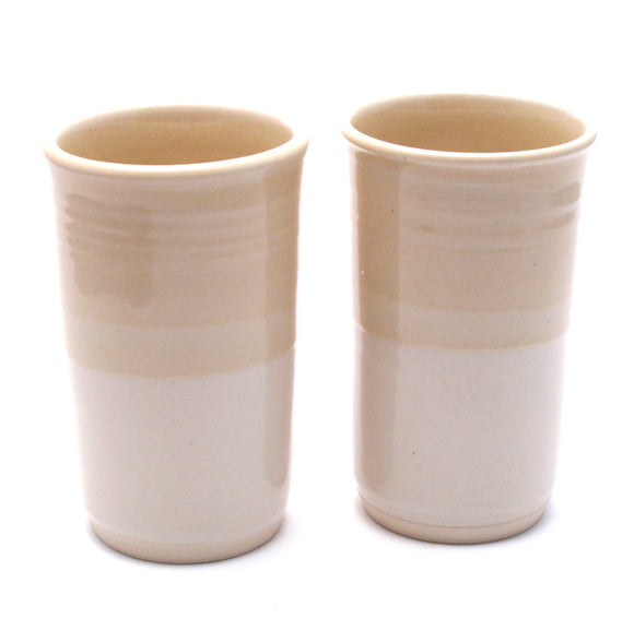 Pair of Yellow and White Tumblers
