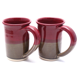 Pair of Raspberry and Stoner Large Mugs
