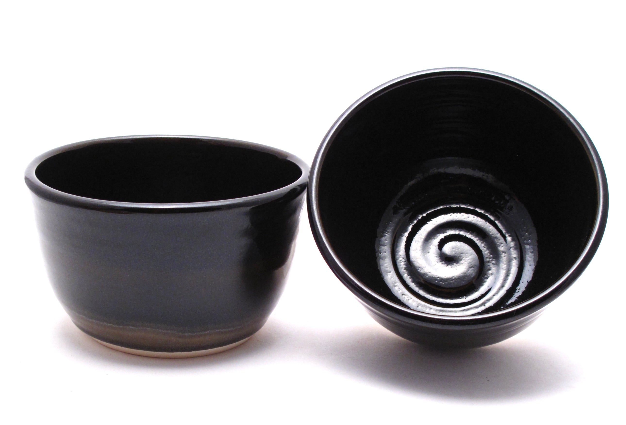 Pair of Black and Stone Ramen Bowls