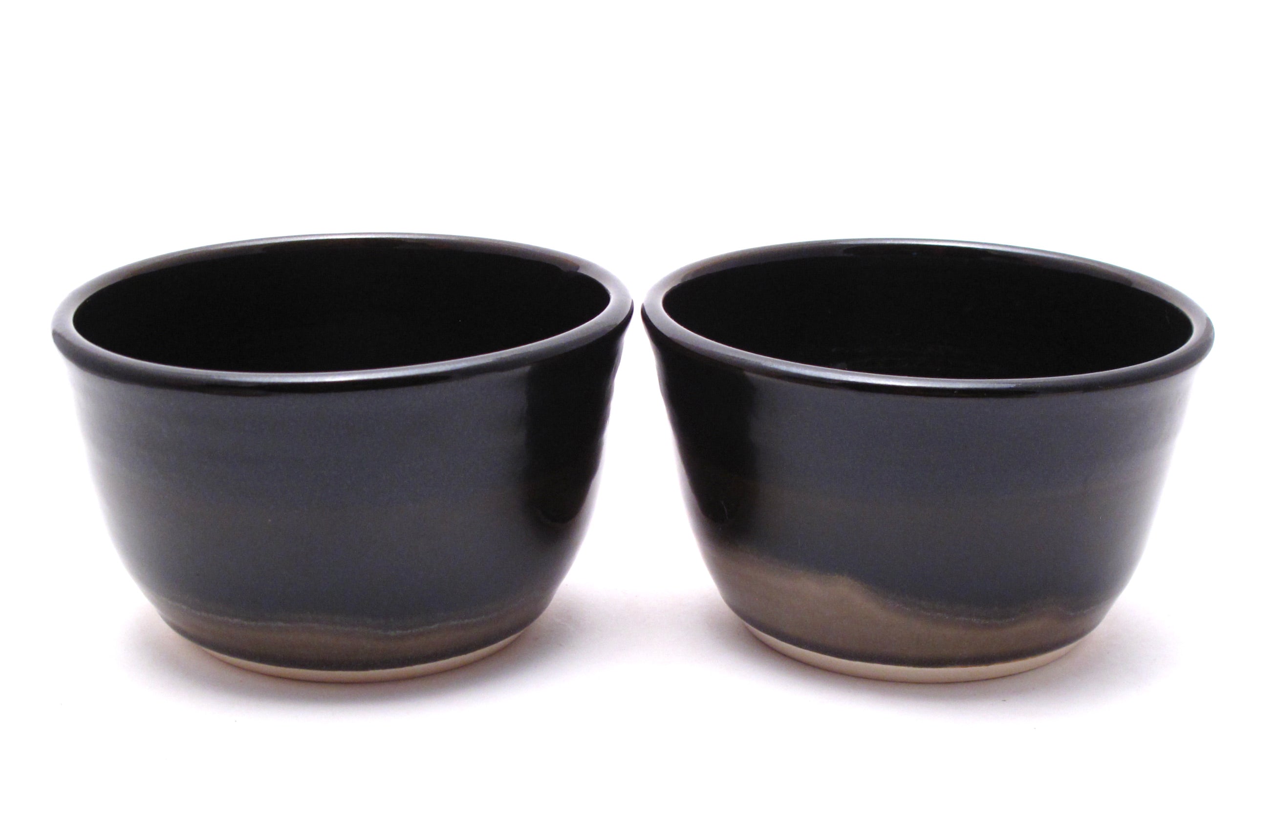Pair of Black and Stone Ramen Bowls