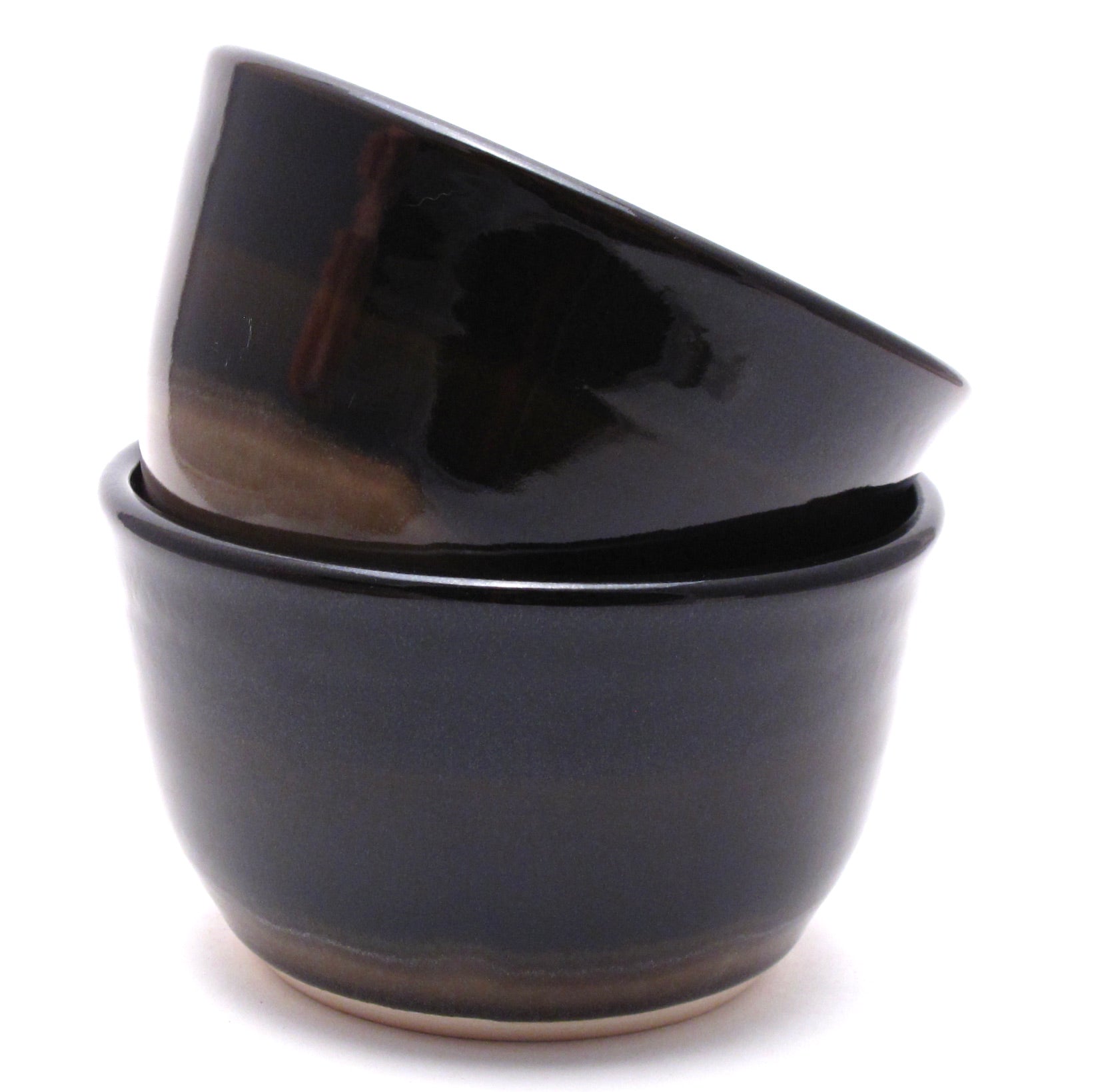 Pair of Black and Stone Ramen Bowls