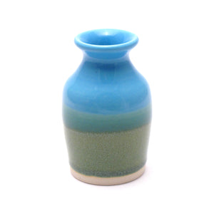 Aqua and Green Bud Vase