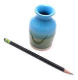 Aqua and Green Bud Vase