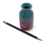 Teal and Lilac Bud Vase