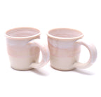 Pair of Pink and White Mugs