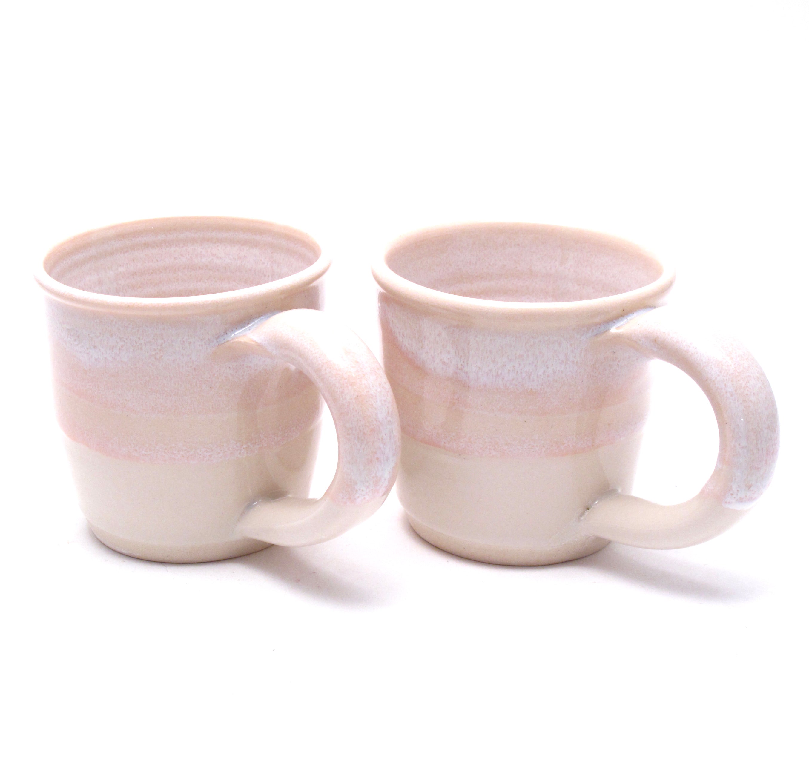 Pair of Pink and White Mugs