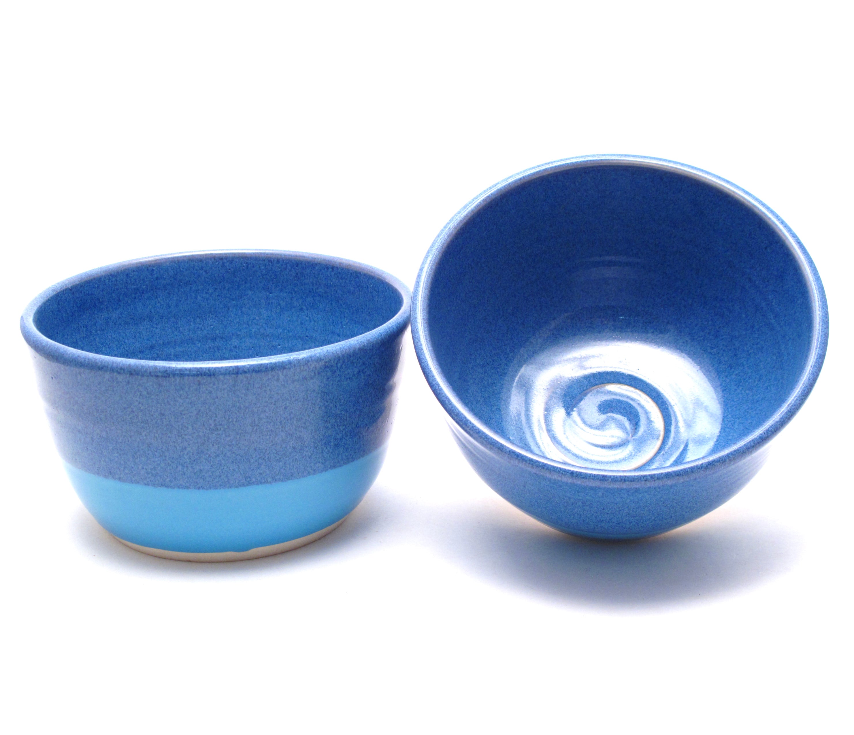 Pair of Blue and Aqua Ramen Bowls