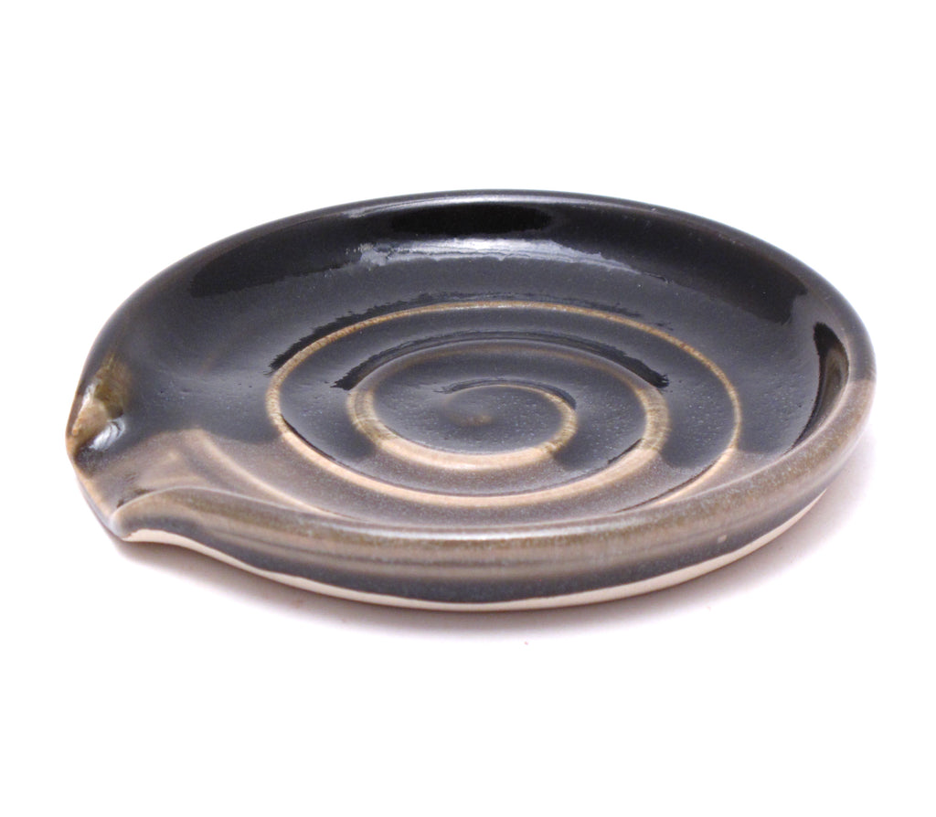 Black and  Stone Spoon Rest