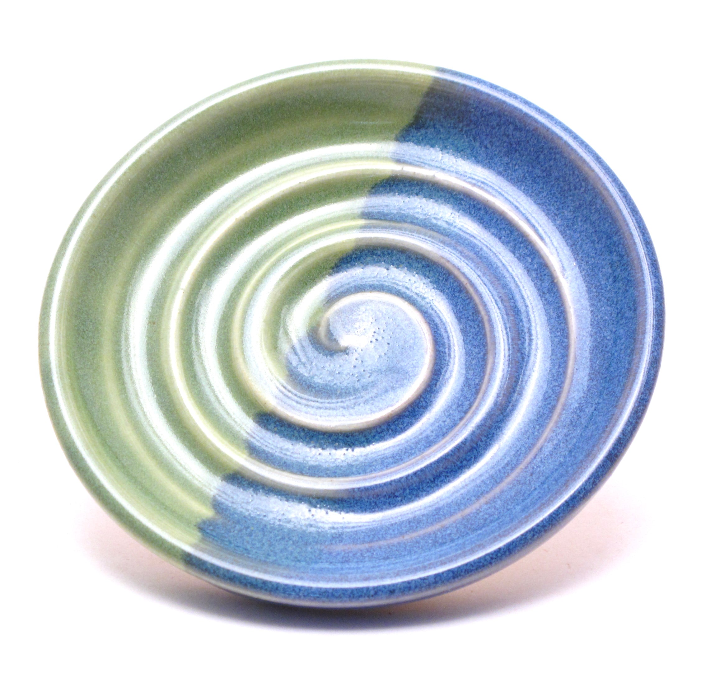 Blue and Green Candle Stand / Soap Dish