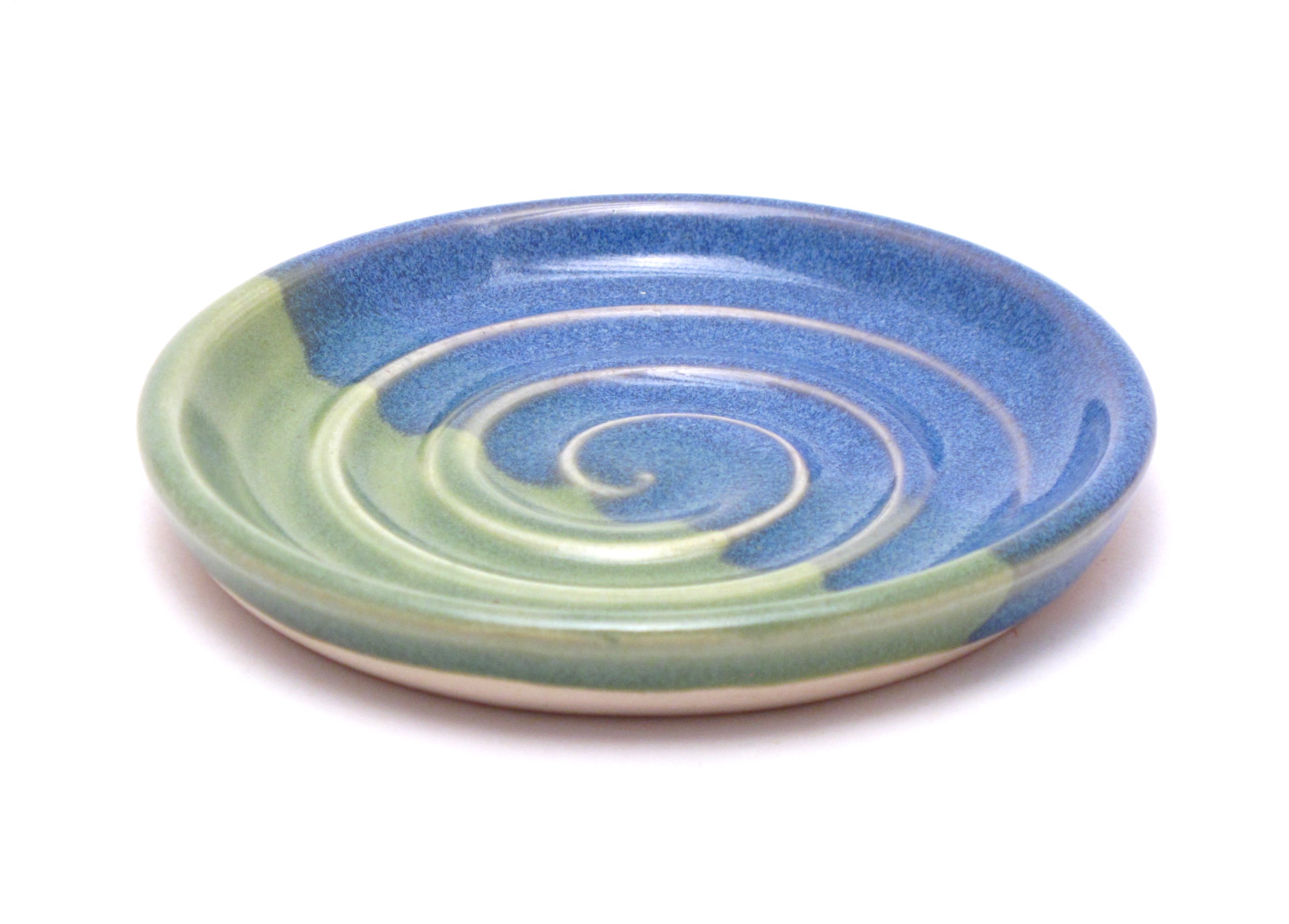 Blue and Green Candle Stand / Soap Dish