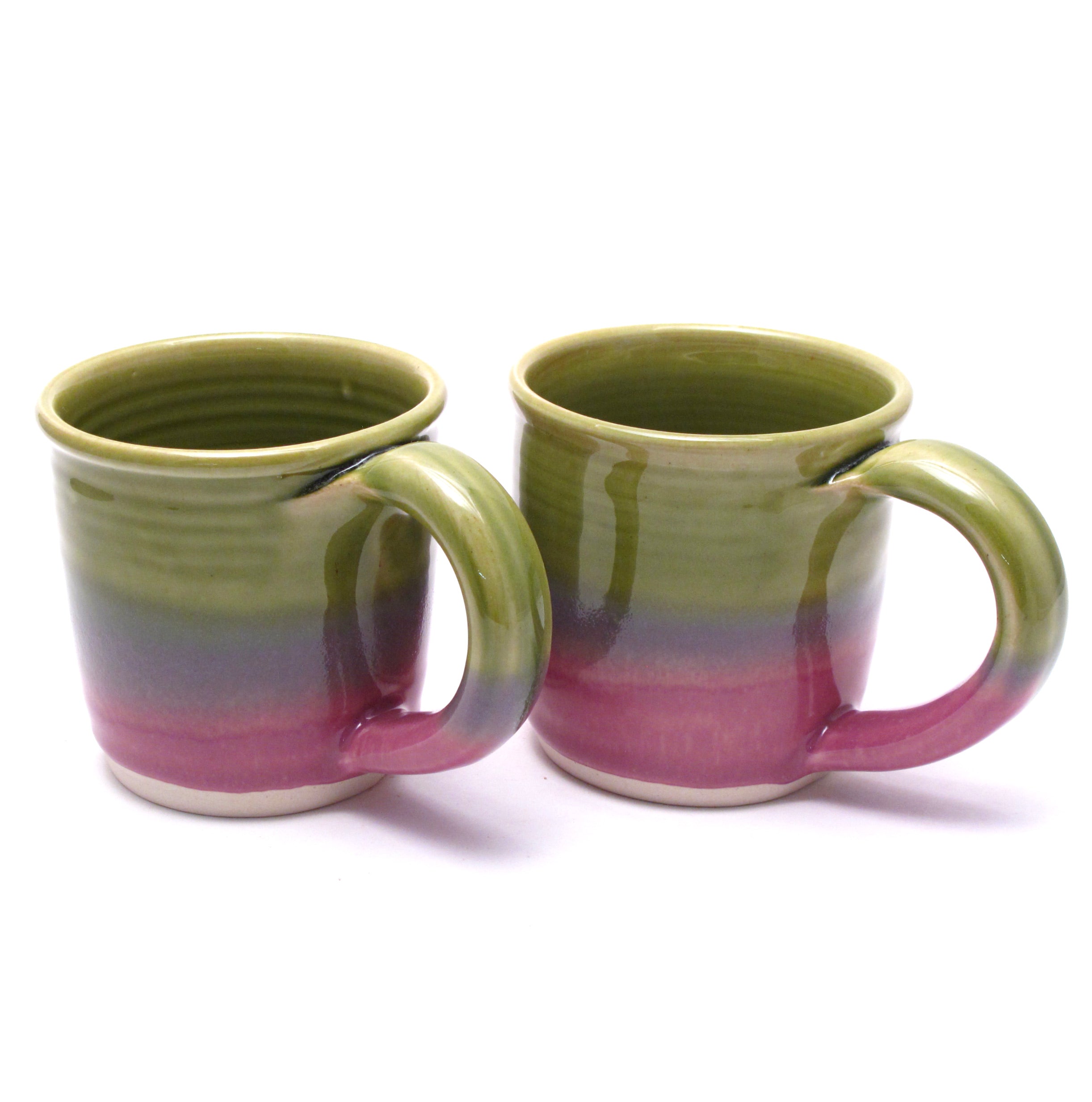 Pair of Green and Lilac Mugs