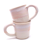 Pair of Pink and White Mugs