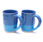 Pair of Blue and Aqua Large Mugs